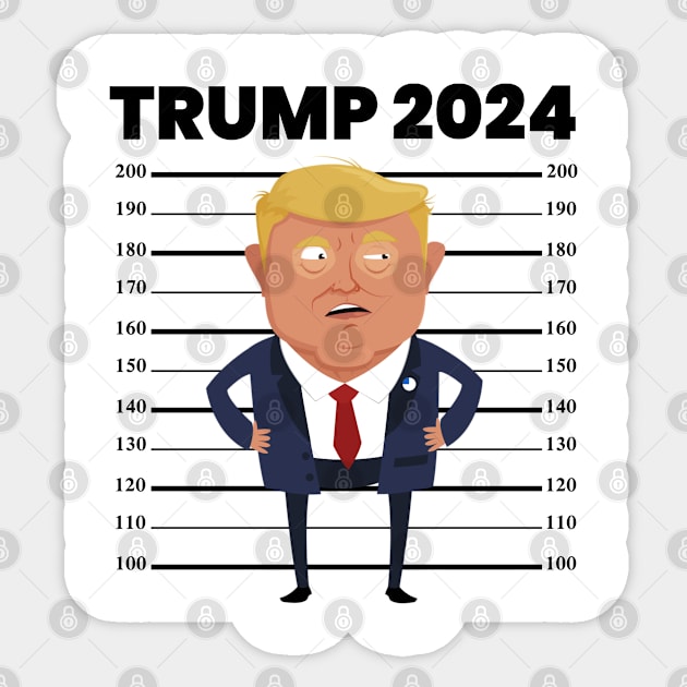 Trump Mugshot 2024 President Sticker by artcolorful